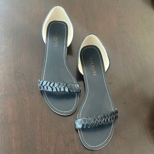 Talbots Womens Navy Braided Strap Sandals Sz 8 Minimalist Timeless Preppy Chic